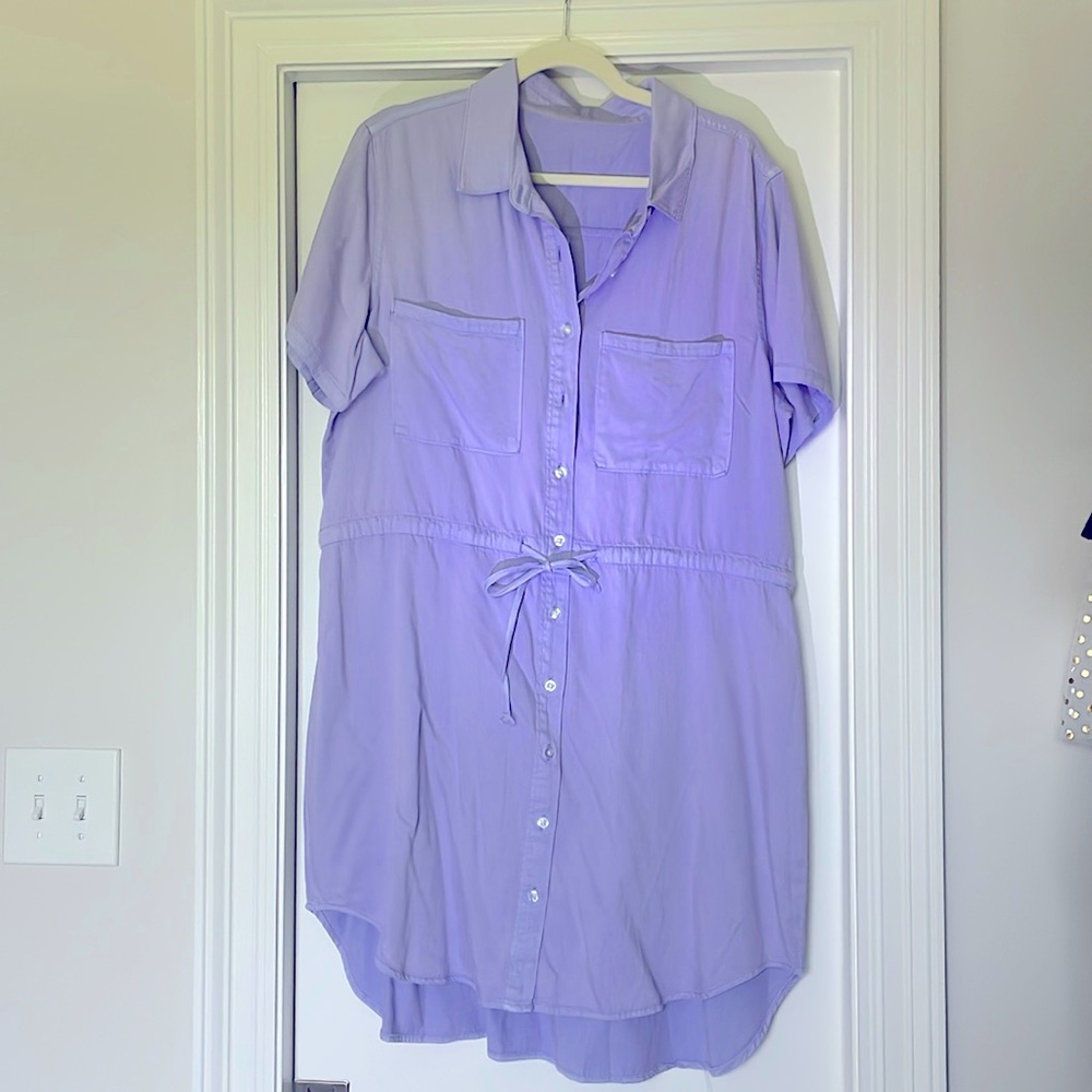 Purple Button Down Dress